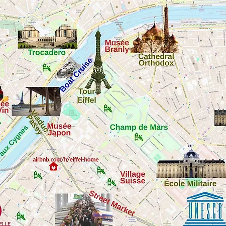 Tour Eiffel Two-bathroom Two-bedroom Loggia Spacious Quiet Brand-new *
